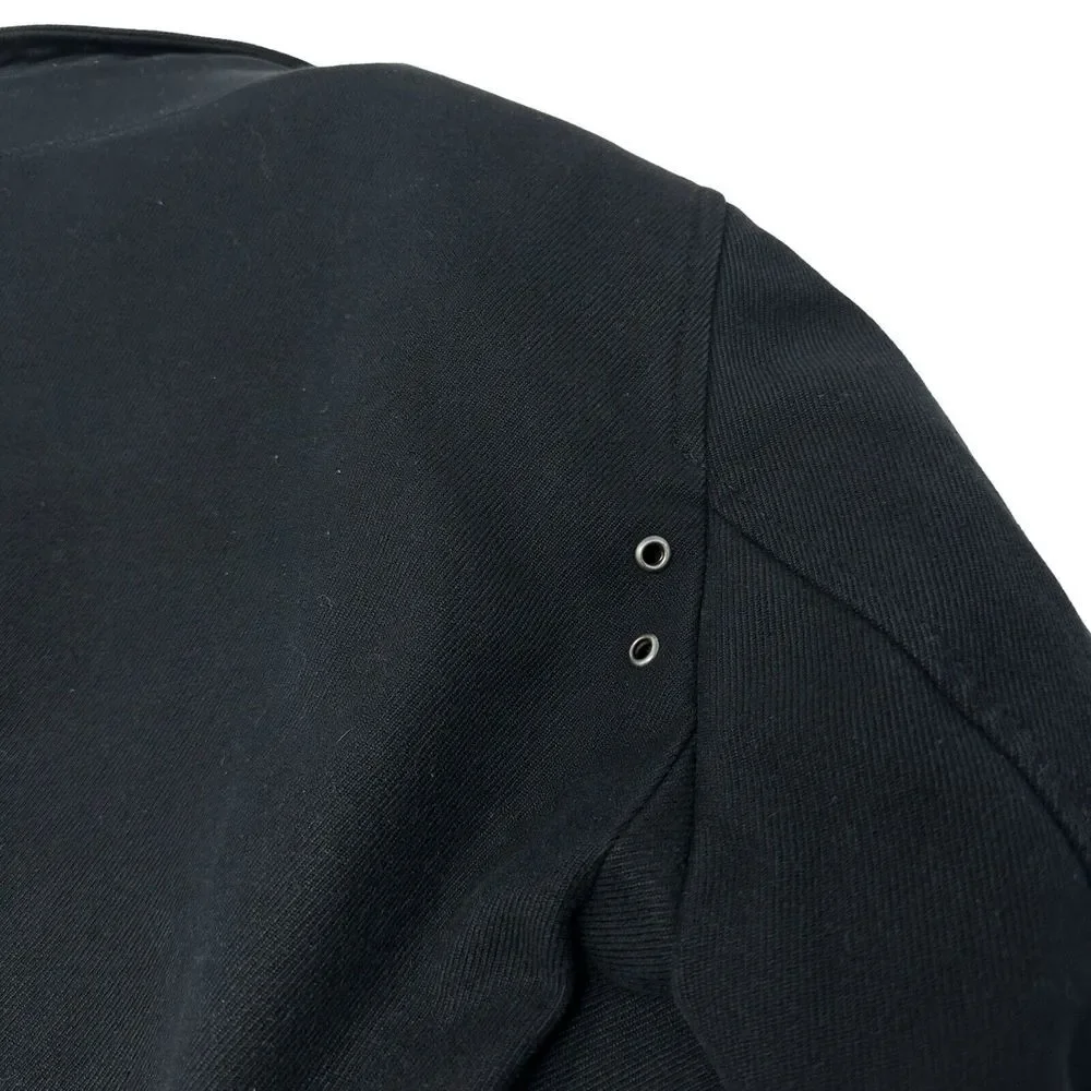 ZARA MAN Black Tag Coat Black Zip Hook Closure Cotton Wool Poly Blend‎ Small